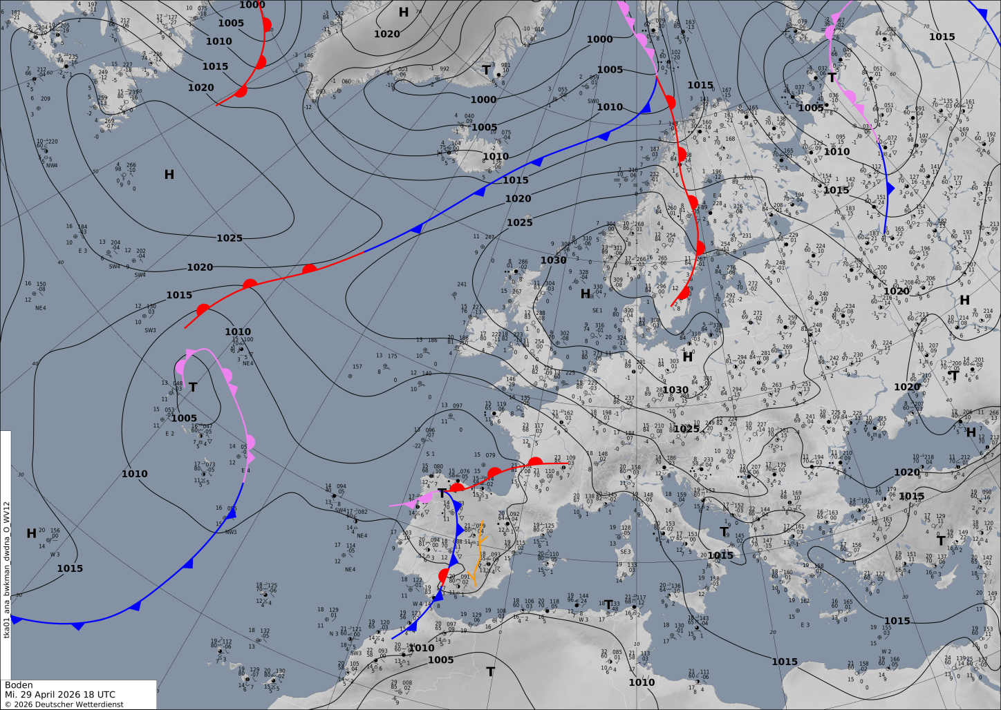 Bodenluftdruckkarte aktuell